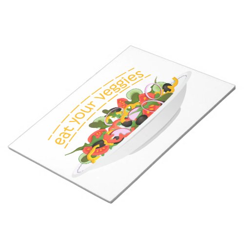 Eat Your Veggies Quote fresh salad mix bowl Notepad