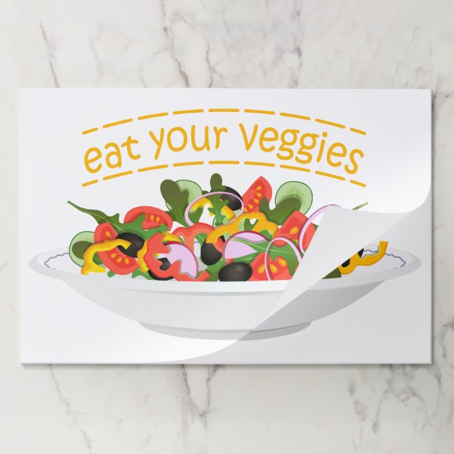 Eat Your Veggies Quote fresh salad mix bowl Paper Pad (Folded)
