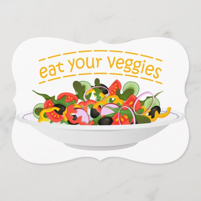 Eat Your Veggies Quote fresh salad mix bowl Program (Front)