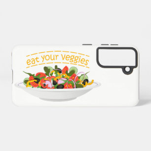Eat Your Veggies Quote fresh salad mix bowl Samsung Galaxy S21 Case