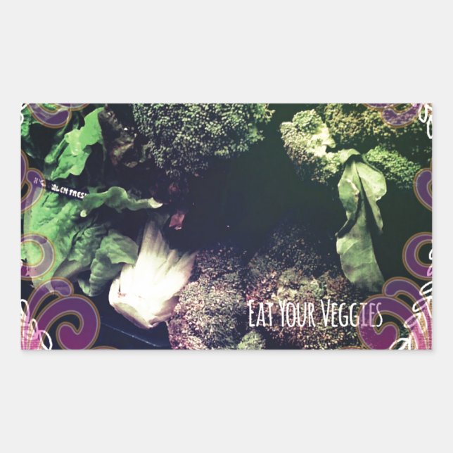 Eat Your Veggies Rectangular Sticker (Front)