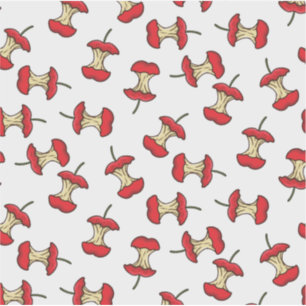 Eaten Apple Core retro style fun fruit pattern Sticker