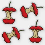 Eaten Apple Core Retro Style Fun Fruits Sticker at Zazzle