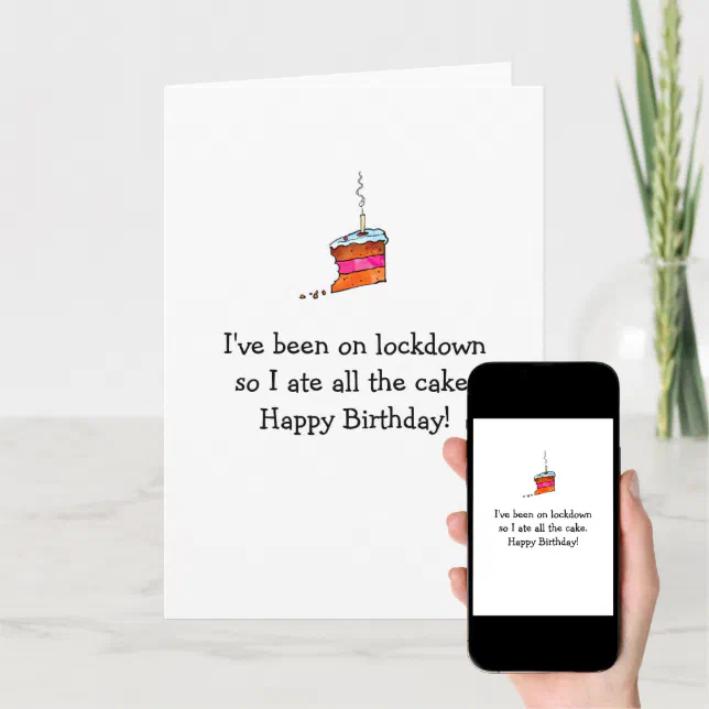 Eaten cake birthday card | Zazzle