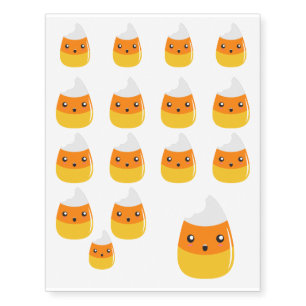 Eaten Emoji Candy Corn Temporary Tattoos