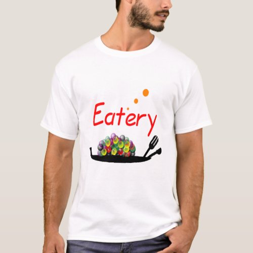 Eatery Logo Design on White T_shirt