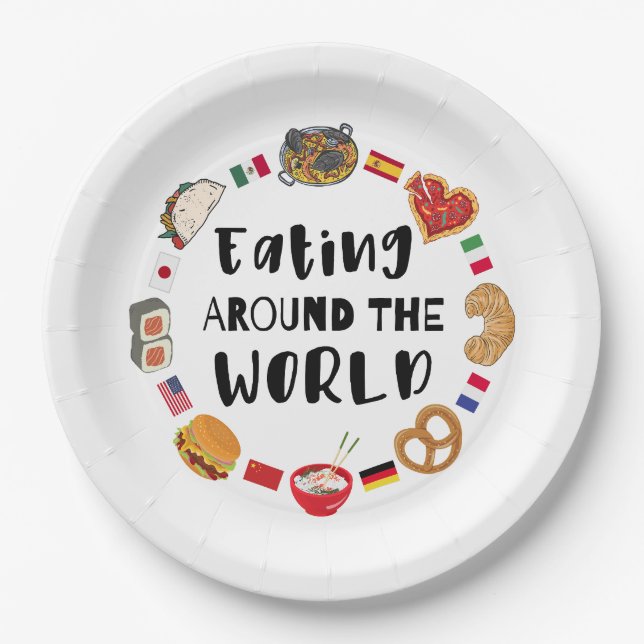 Eating around the world paper plates (Front)