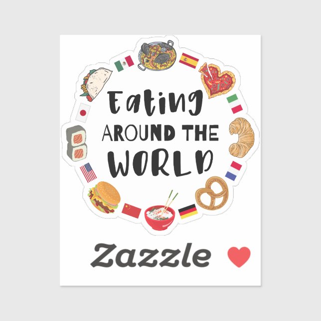 Eating around the world sticker (Sheet)