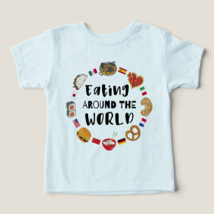 Eating around the world toddler t-shirt