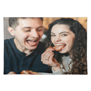 Eating Bacon Photo Customize Personalize Cloth Placemat