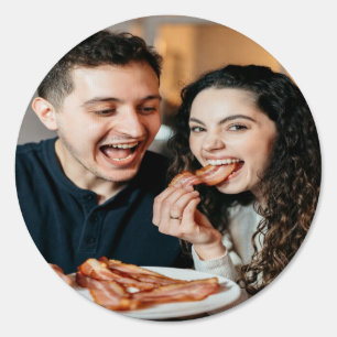 Eating Bacon Photo Customize Personalize Sign