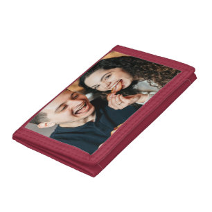 Eating Bacon Photo Customize Personalize Tri-fold Wallet