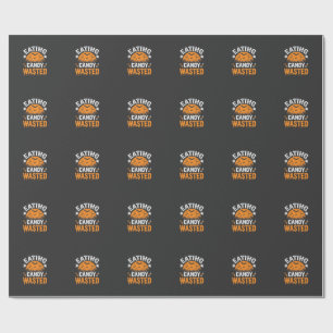 Eating Candy Wasted Halloween Design_1 Wrapping Paper
