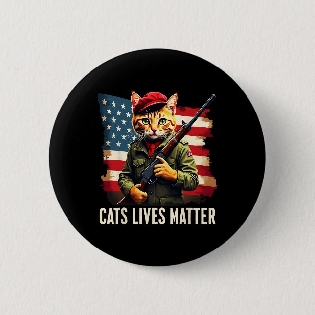 Eating Cats Lives Problem Funny Donald Trump 2024  Button (Front)