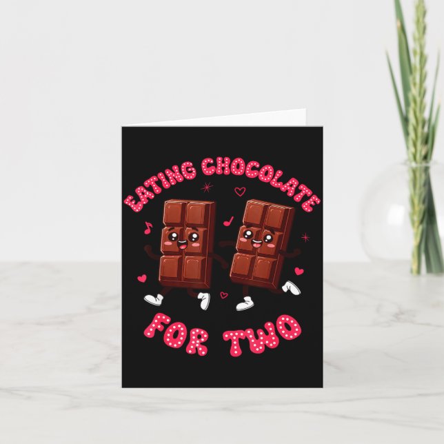 Eating Chocolate For Two Pregnancy Valentines Day  Card (Front)
