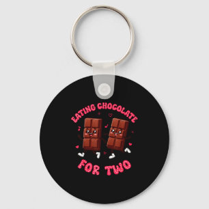Eating Chocolate For Two Pregnancy Valentines Day  Keychain