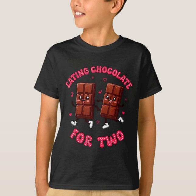 Eating Chocolate For Two Pregnancy Valentines Day  T-Shirt (Front)