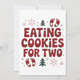 Eating Cookies For Two Christmas Pregnancy Mom Invitation