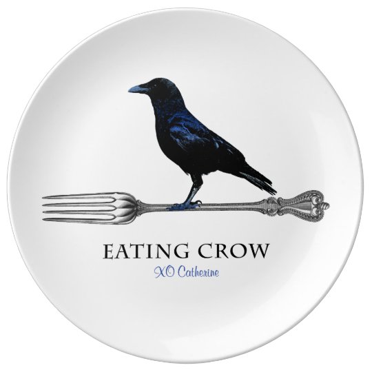 eating_crow_decorative_plate-rb966a38441