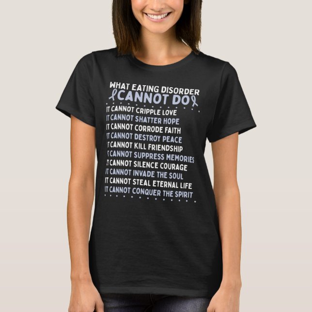 Eating Disorder Awareness Fighter Warrior Ribbon T-Shirt (Front)
