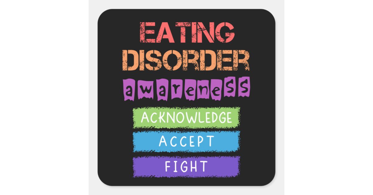 Eat Dis Sticker Eating disorder awareness square sticker | Zazzle