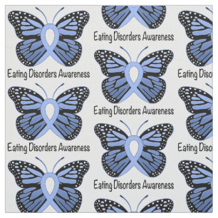 Eating Disorder Butterfly Awareness Ribbon Fabric