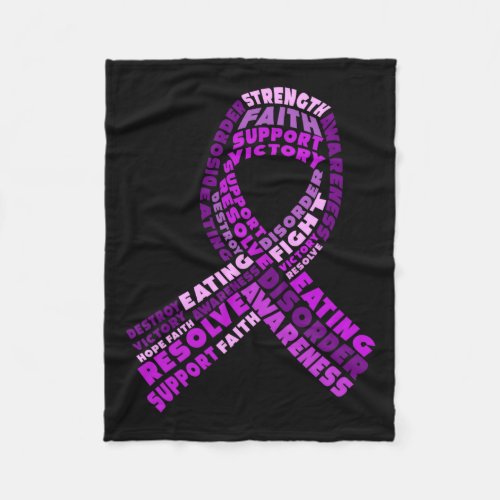 Eating Disorder Survivor Ribbon Awareness Warrior  Fleece Blanket