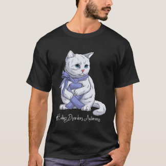 Eating Disorders Awareness Month Orange Ribbon Cat T-Shirt