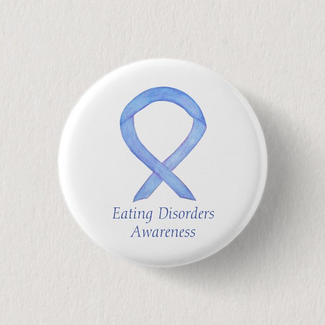 Eating Disorders Awareness Ribbon Custom Pin (Front)
