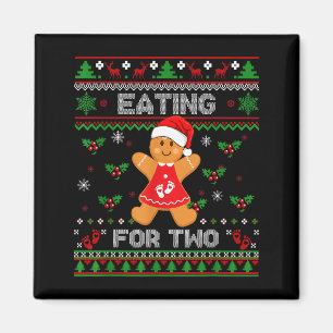 Eating For Two Pregnancy Announcement Ugly Sweater Magnet