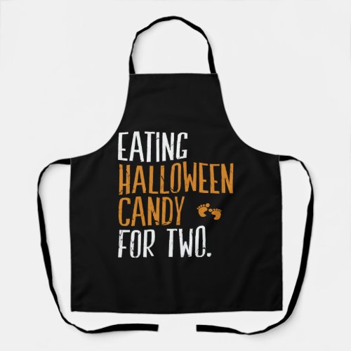 Eating Halloween Candy Pregnancy Announcement Apron