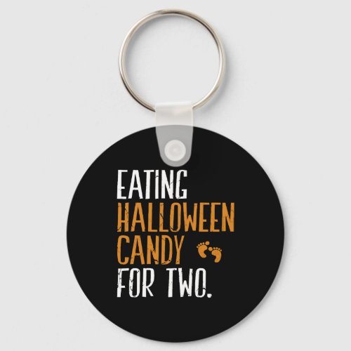 Eating Halloween Candy Pregnancy Announcement Keychain