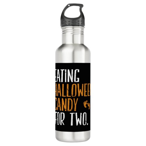 Eating Halloween Candy Pregnancy Announcement Stainless Steel Water Bottle