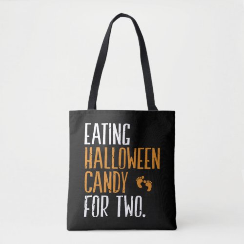 Eating Halloween Candy Pregnancy Announcement Tote Bag