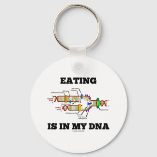 Eating Is In My DNA (DNA Replication Humor) Keychain