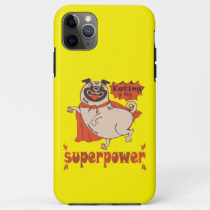 Eating is my superpower red cloak pug comic style  iPhone 11 pro max case