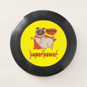 Eating is my superpower red cloak pug comic style  Wham-O frisbee