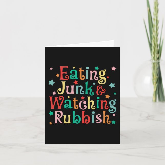 Eating Junk Xmas Food And Watching Rubbish Christm Card (Front)