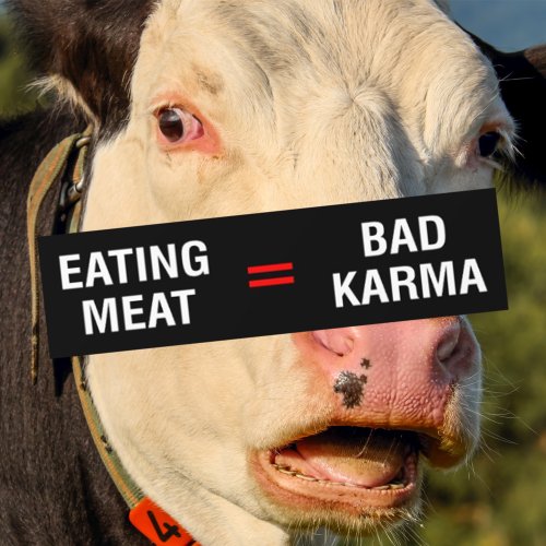 Eating Meat  Bad Karma Vegan Activism  Bumper Sticker