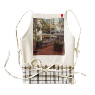 Eating Outdoors in a restaurant Zazzle HEART Apron