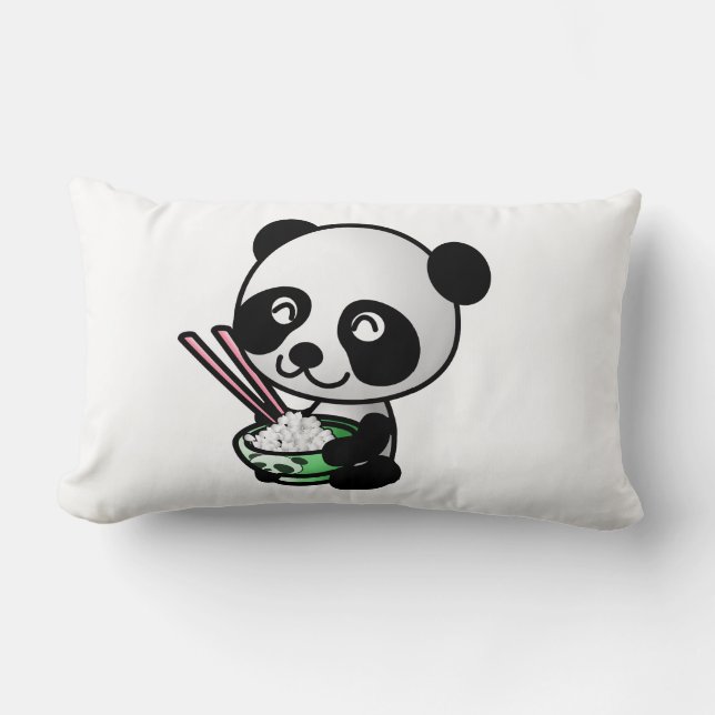 Eating Panda Lumbar Pillow (Front)