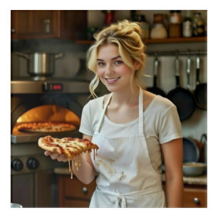 Eating Pizza Photo Personalize Customize Acrylic Print