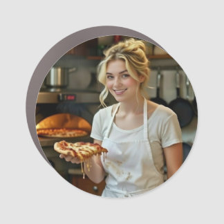 Eating Pizza Photo Personalize Customize Car Magnet