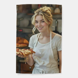 Eating Pizza Photo Personalize Customize Garden Flag