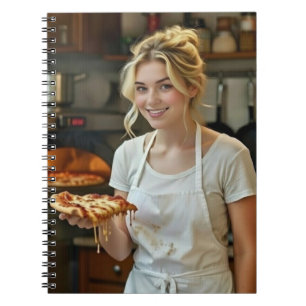 Eating Pizza Photo Personalize Customize Notebook