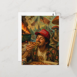 Eating Pizza While The Dumpster is on Fire Postcard