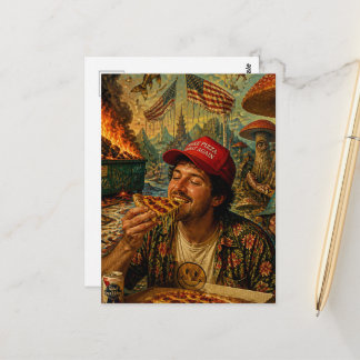 Eating Pizza While The Dumpster is on Fire Postcard