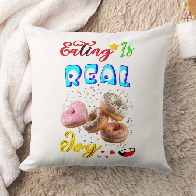 Eating Polyester Is Real Joy Throw Pillow (Blanket)