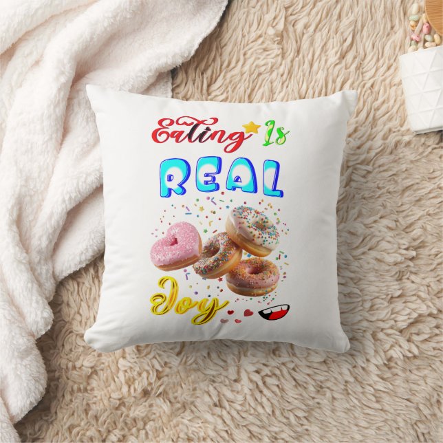 Eating Polyester Is Real Joy Throw Pillow (Blanket)