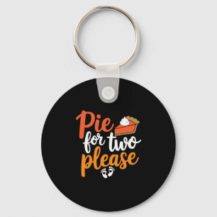 Eating Pumpkin Pie For Two Thanksgiving Pregnancy  Keychain